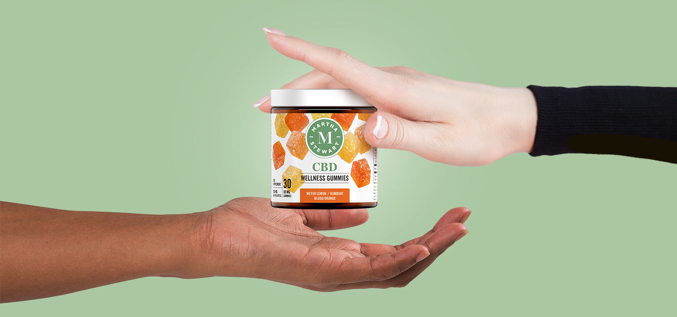 two hands sharing martha product